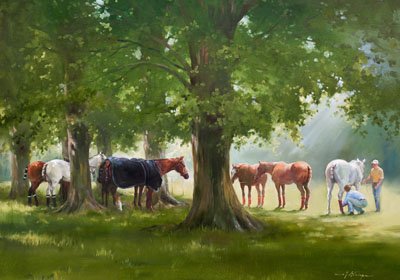 High Summer. A polo, equine, equestrian and horse wall art canvas print by Jacqueline Stanhope. Signed limited edition.