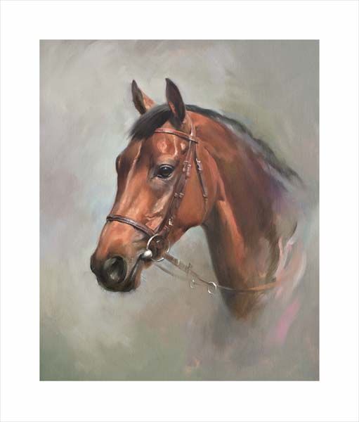 An equine, equestrian, racehorse and horse wall art canvas print of Breeders Cup Mile winner Goldikova by Jacqueline Stanhope. Signed limited edition