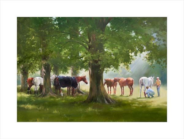 High Summer. A polo, equine, equestrian and horse wall art canvas print by Jacqueline Stanhope. Signed limited edition.